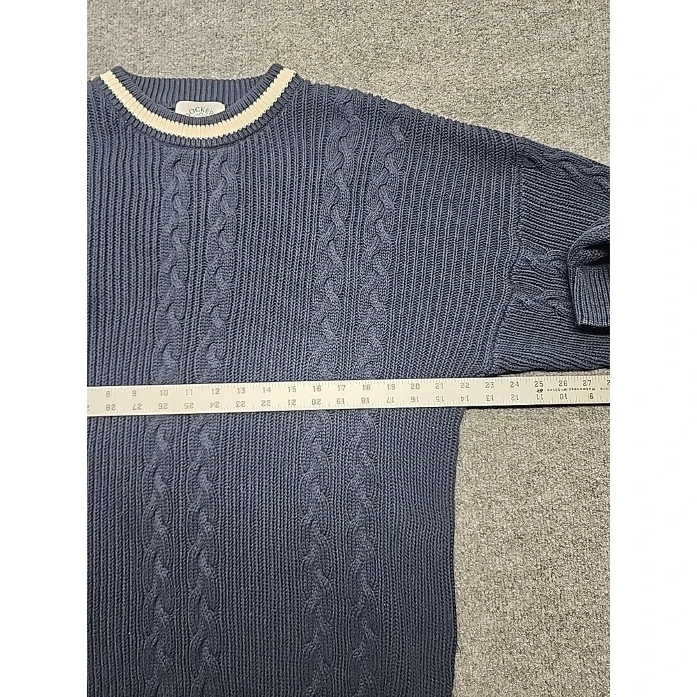 Vintage Dockers cable knit Heavy cotton sweater Mens Size Large